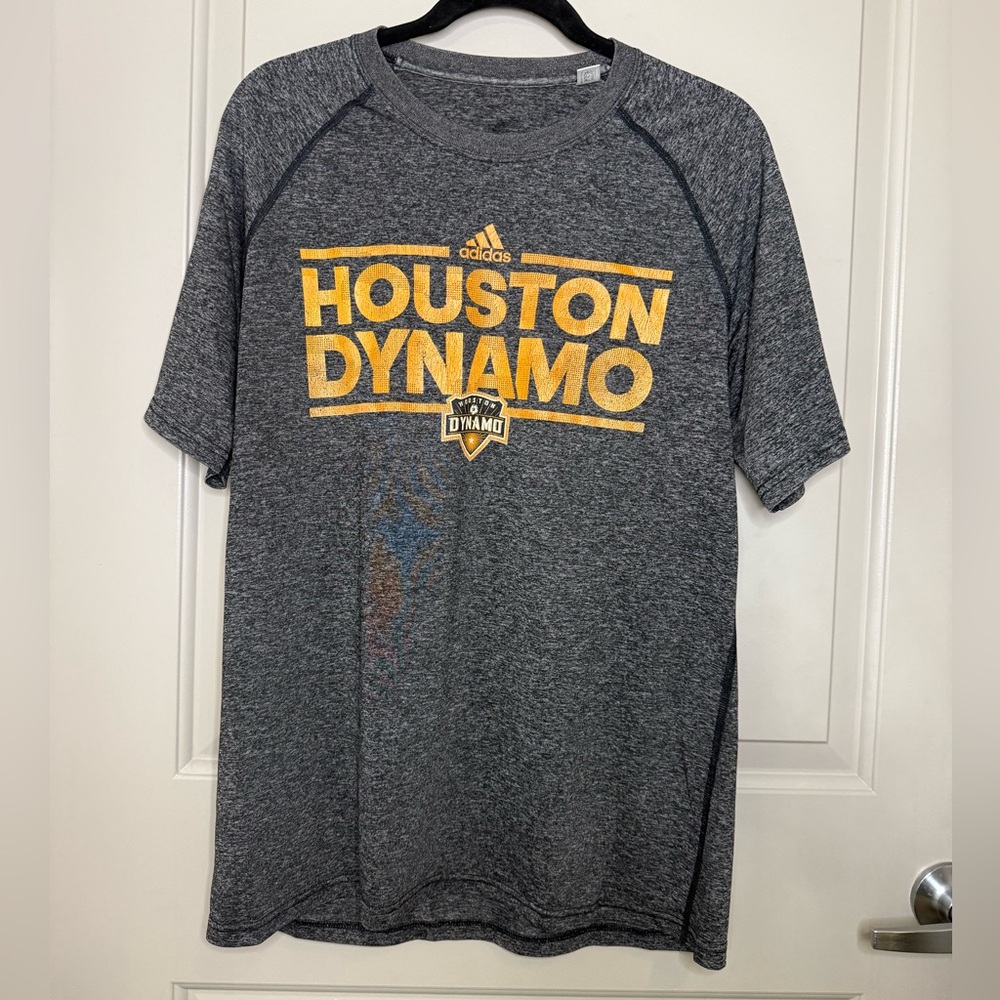 Adidas Gray Houston Dynamo Tee with Gold Logo